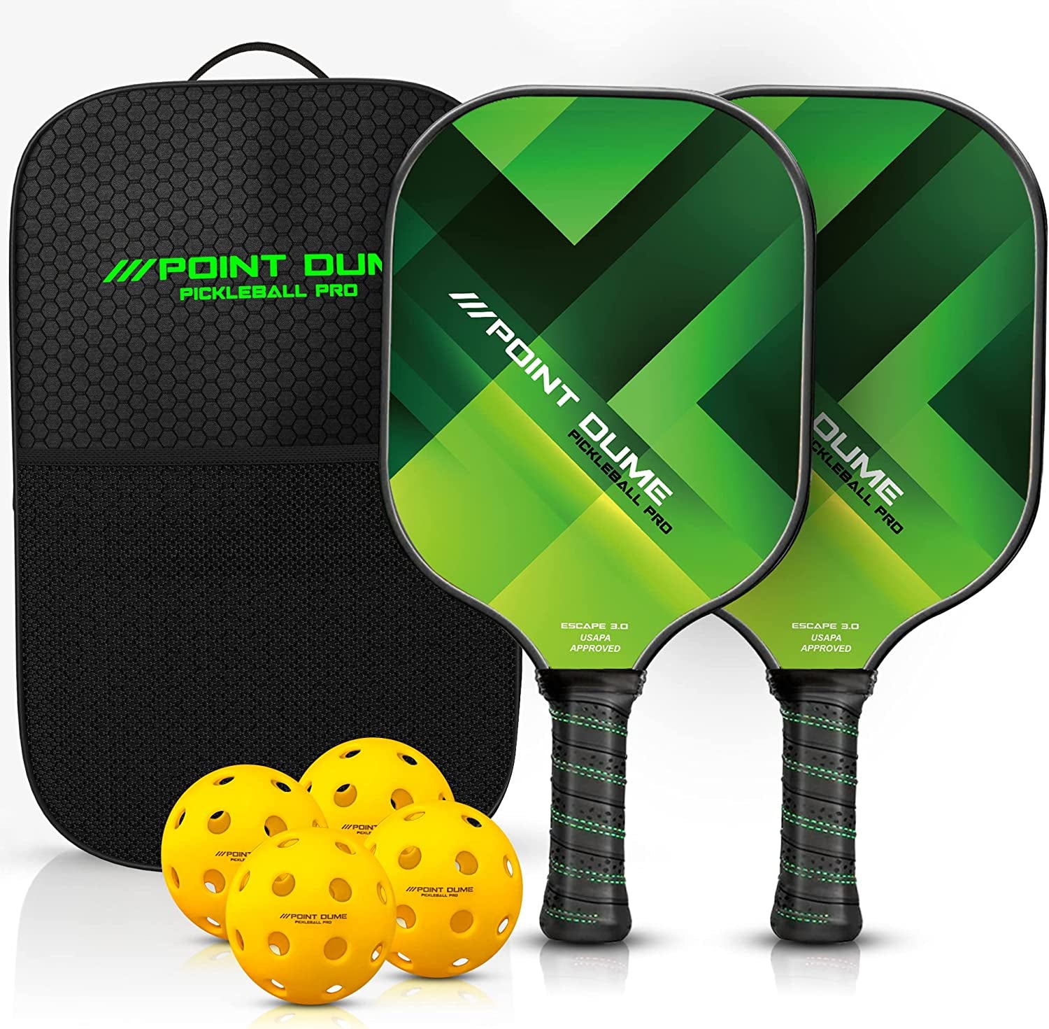 Pickleball Paddles Set of 2 Pickle Ball Paddles Carbon Fiber Pickleball Paddles Cute Pickleball Paddle Set Premium Graphite Carbon Toray 700 4 Pickleball Balls Carry Case USAPA Approved