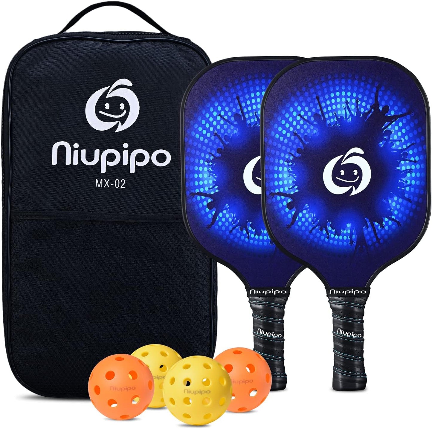 Pickleball Paddles Set of 2/4/1, USAPA Approved Pro Graphite Pickleball Rackets, Polypropylene Honeycomb Core, Cushion 4.72In Grip, Portable Bag/Cover, Pickle Ball Paddle Set for Men Women