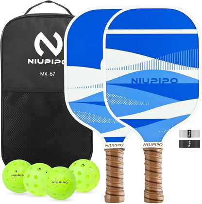 Pickleball Paddles Set of 2/4/1, USAPA Approved Pro Graphite Pickleball Rackets, Polypropylene Honeycomb Core, Cushion 4.72In Grip, Portable Bag/Cover, Pickle Ball Paddle Set for Men Women