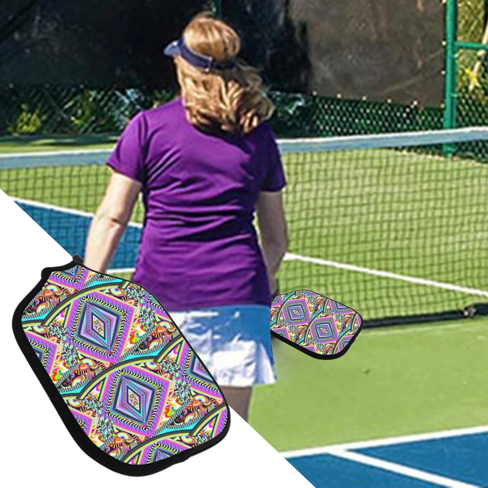 Neoprene Pickleball Paddle Cover Pickleball Protection Zipper Rackets Sleeve Geometry